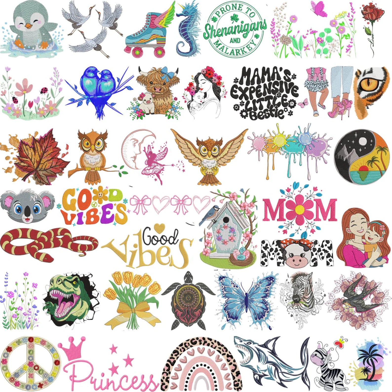 900,000+ Embroidery Designs: PES Files for Brother & Baby Lock (Instant Download)